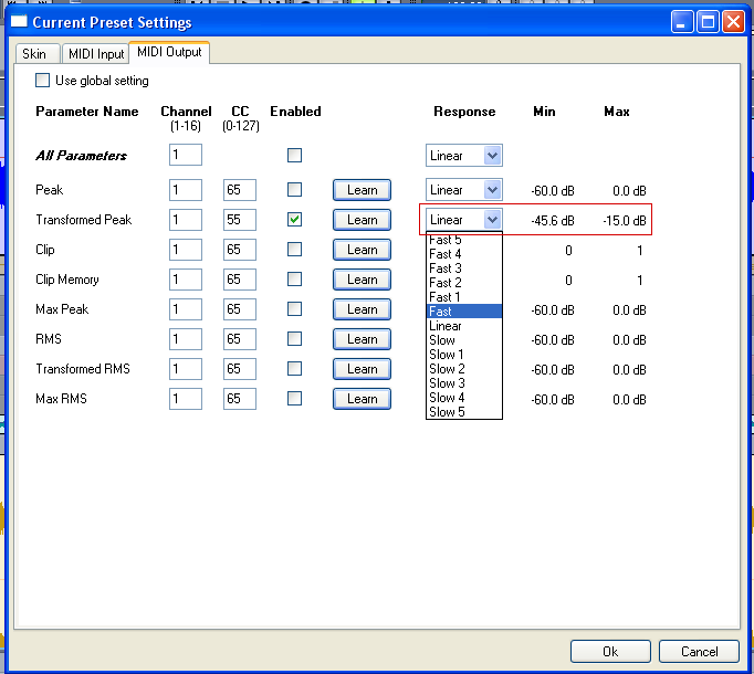 Step 14 - Tweak the DPMP MIDI output response Step 14 - Tweak the DPMP MIDI output response